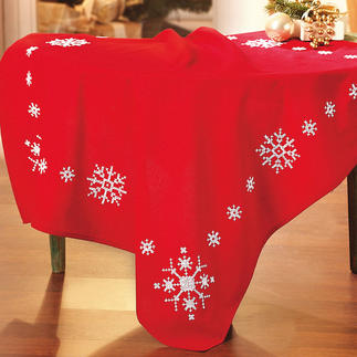 Tischdecke, Brotkorbdeckchen, Christbaumdecke, Platzdecken, Serviettenringe oder Gru&szlig;karten